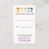 Carte De Visite Salon de coiffure Rappel Retro Arc-en-ciel (Devant)