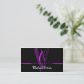 Carte De Visite Salon de coiffure Razor noir violet (Debout devant)