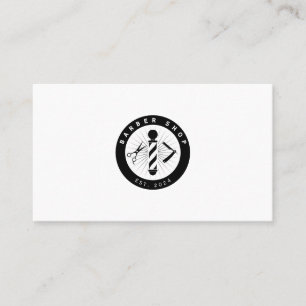 Carte De Visite Salon de coiffure rond logo barbershop