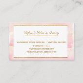 Carte De Visite Salon de coiffure rose à la mode de maquilleur (Dos)