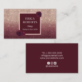 Carte De Visite Salon de coiffure rose de maquilleur de Bourgogne (Devant / Derrière)