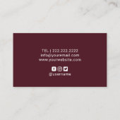 Carte De Visite Salon de coiffure rose de maquilleur de Bourgogne (Dos)