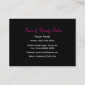 Carte De Visite Salon de coiffure rose et noir (Dos)