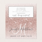 Carte De Visite Salon de coiffure Rose tendance Parties scintillan (Extérieur déplié)