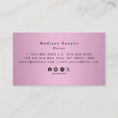 Carte De Visite Salon de coiffure Rose tendance Parties scintillan (Dos)