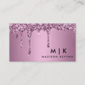 Carte De Visite Salon de coiffure Rose tendance Parties scintillan (Devant)