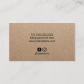 Carte De Visite Salon de coiffure rustique Kraft Black Floral (Dos)