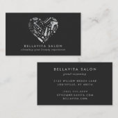 Carte De Visite Salon de coiffure Silver Heart (Devant / Derrière)
