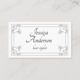 Carte De Visite Salon de coiffure simple noir et blanc minimaliste