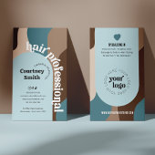 Carte De Visite Salon de coiffure super Retro Turquoise & Beige