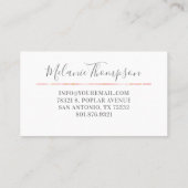 Carte De Visite Salon de coiffure tendance en marbre rose or (Dos)