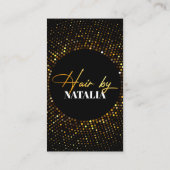 Carte De Visite Salon de coiffure tendance Gold Black Sparkle (Dos)