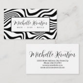 Carte De Visite Salon de coiffure tendance noir et blanc (Devant / Derrière)