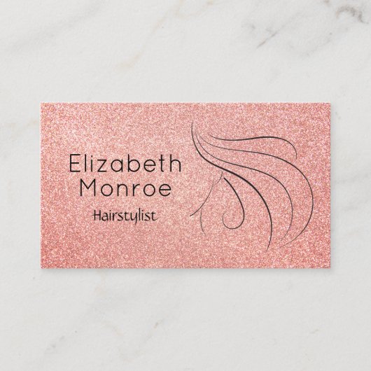Carte De Visite Salon de coiffure tendance Rose Gold Parties scint (Devant)