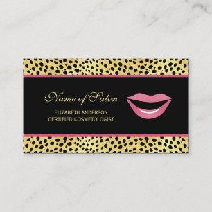 Carte De Visite Salon de cosmétique Leopard Lips