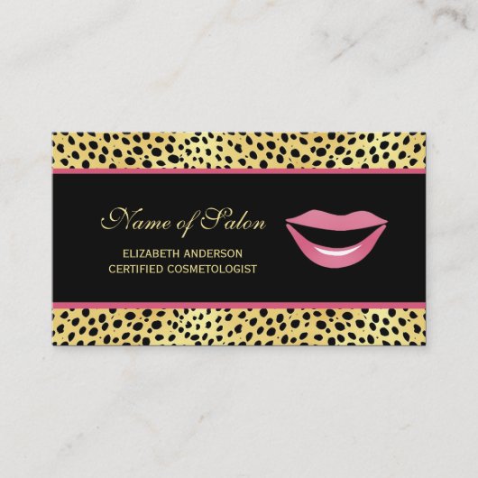 Carte De Visite Salon de cosmétique Leopard Lips (Devant)