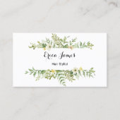 Carte De Visite Salon de feuillage vert aquarelle (Devant)