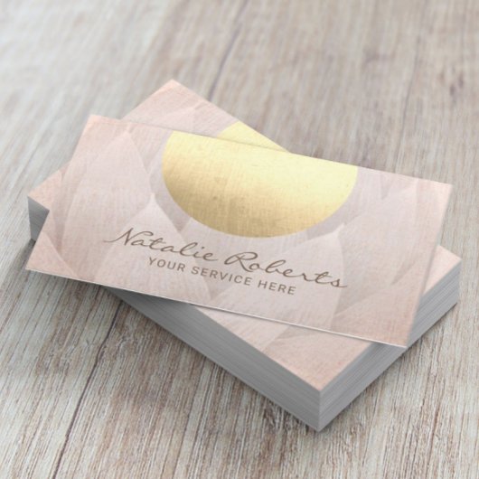 Carte De Visite Salon de fleurs Lotus Circle d'or moderne et SPA