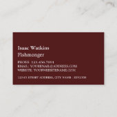 Carte De Visite Salon De Fruits De Mer, Pêcheur/Épouse, Marché Aux (Dos)