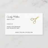 Carte De Visite Salon de la Motif de ciseaux noir et or (Dos)