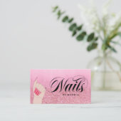 Carte De Visite Salon de la Parties scintillant Red Glam Manicuris (Debout devant)