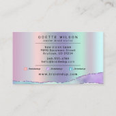 Carte De Visite Salon de la tresse de cheveux Pastel Braids Métall (Dos)