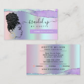Carte De Visite Salon de la tresse de cheveux Pastel Braids Métall (Devant / Derrière)