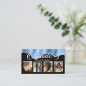 Carte De Visite Salon de la tresse de cheveux Silver Blue Photo (Debout devant)