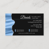 Carte De Visite Salon de la tresse de cheveux Silver Blue Photo (Dos)