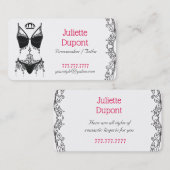Carte De Visite Salon de lingerie élégant et sur mesure (Devant / Derrière)