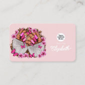 Carte De Visite Salon de l'ongle afro-américain rose et roux (Devant)