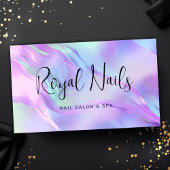 Carte De Visite Salon de l'ongle du SPA de maquillage holographiqu