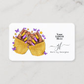 Carte De Visite Salon de l'ongle jaune et violet africain (Devant)