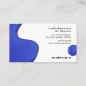 Carte De Visite Salon de l'ongle liquide bleu (Dos)