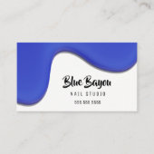 Carte De Visite Salon de l'ongle liquide bleu (Devant)