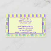 Carte De Visite Salon de l'ongle vert et jaune polonais (Dos)