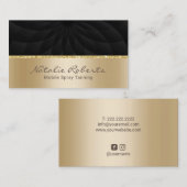 Carte De Visite Salon de l'Spa moderne Black Gold de Mobile Spray (Devant / Derrière)