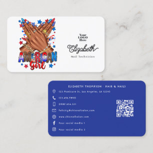 Carte De Visite Salon de manucure afro-américain : branding patrio