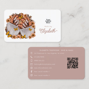 Carte De Visite Salon de manucure afro-américain inspiré de la mél