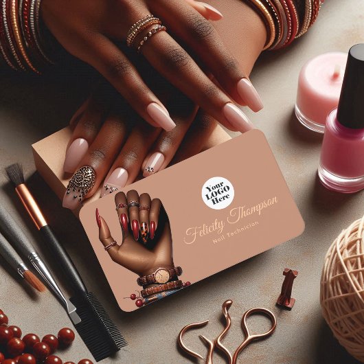 Carte De Visite Salon de manucure afro-américain QR Code