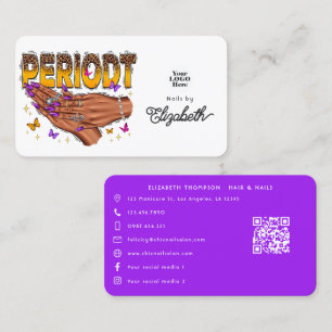 Carte De Visite Salon de manucure afro-américain Vibrant Purple Pe