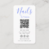 Carte De Visite Salon de manucure chic Artiste manucure Code QR mo (Dos)