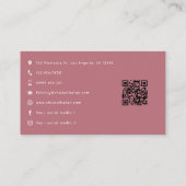 Carte De Visite Salon de manucure de Los Angeles rose Gold et Blus (Dos)