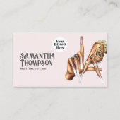 Carte De Visite Salon de manucure de Los Angeles rose Gold et Blus (Devant)