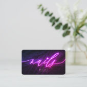 Carte De Visite Salon de Manucure Manucure Neon Purple (Debout devant)