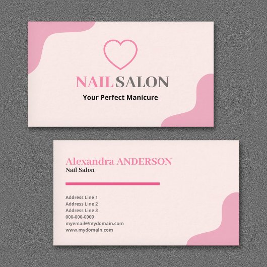 Carte De Visite Salon de manucure - Rose