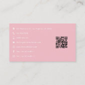 Carte De Visite Salon de manucure rose et blush (Dos)
