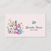 Carte De Visite Salon de manucure rose et blush (Devant)