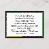 Carte De Visite Salon de manucure - Technicien à ongles - Art à on (Dos)