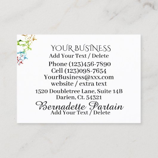 Carte De Visite Salon de manucure - Technicien à ongles - Art à on (Dos)